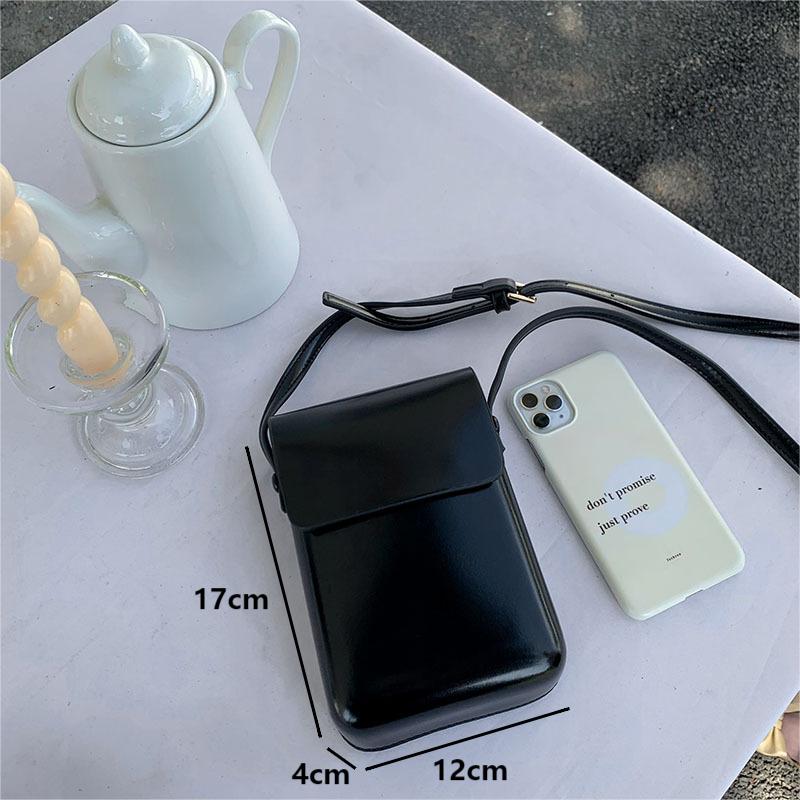 Versatile Leather Female Crossbody Bag Simple Solid Color Phone Shoulder Bags Girls Flap Small Square Bags Women's Handbags