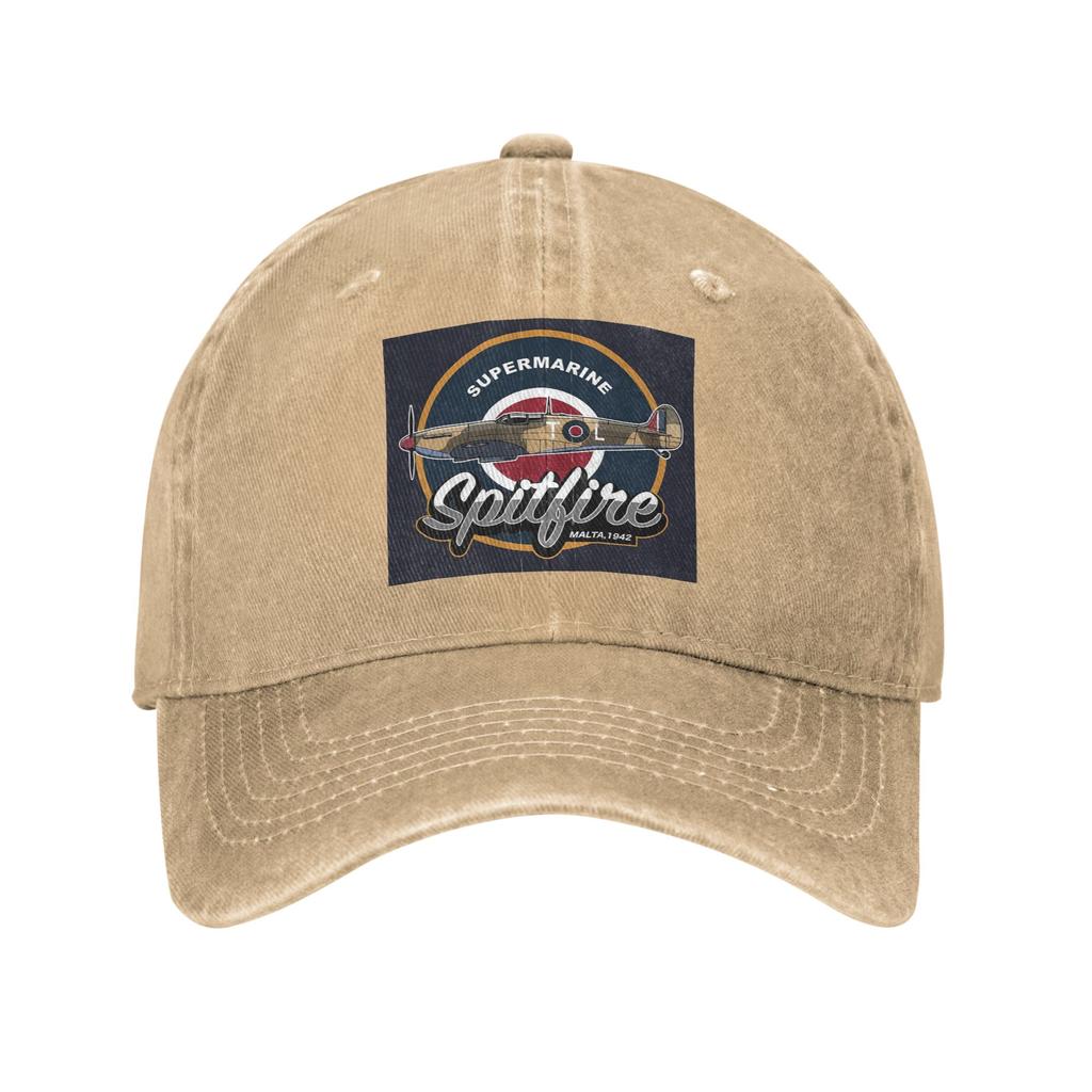 RAF Supermarine Spitfire Fighter Aircraft Plane Airplane Denim Baseball Caps Snapback Baseball Hats Breathable Casquette Outdoor
