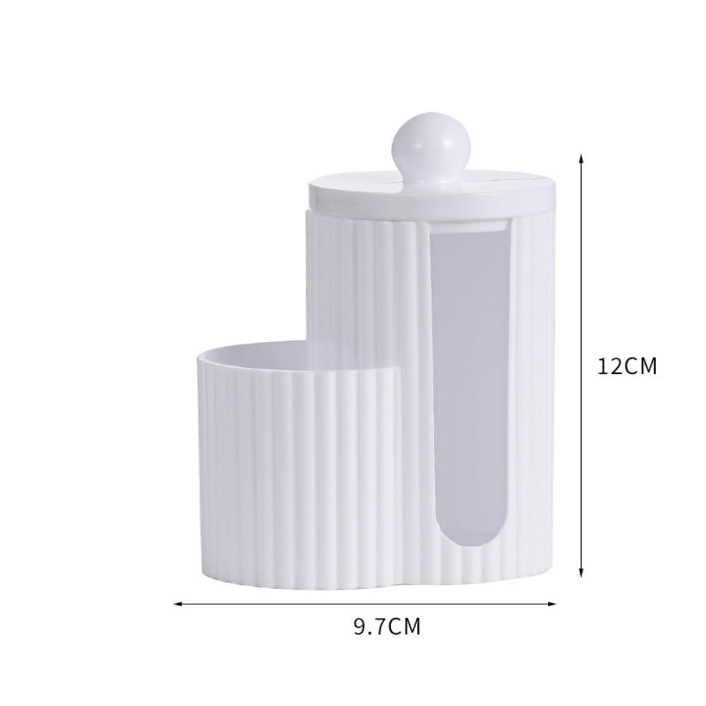 2-in-1 Makeup Pad Organizer Dustproof Floss Picks Holder for Vanity Countertop