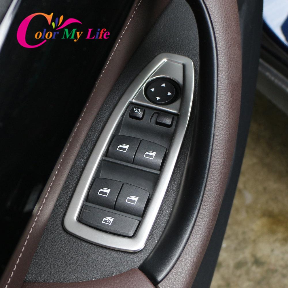Fensterschalter-Panel-Schutzabdeckung, Verkleidung, Fensterknopf, Pailletten-Aufkleber für BMW X1 F48 LHD 2015–2022