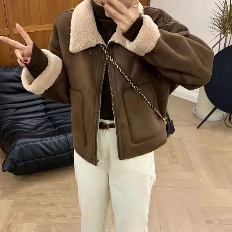 Fleece Warm Lamb Wool Jacket Autumn and Winter New Fashion Trend Fur Integrated Imitation Deerskin Fleece Top