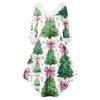 Damen Modisches Lässiges Figurbetontes Weihnachtsdruck Party Langarmkleid