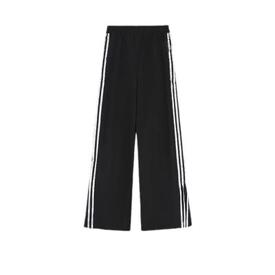 Straight Casual Pants for Women Early Spring Bows Loose Drape Sweatpants Black Floor Wide-leg Pants