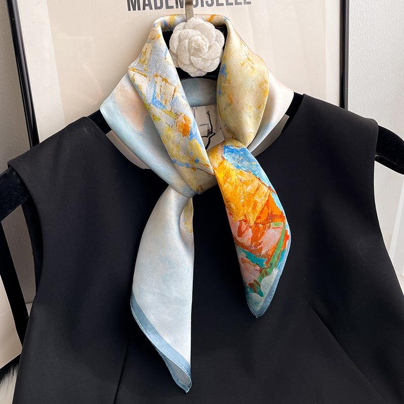 100% Natural Silk Scarf Women Luxury High Quality Headband Square Foulard Female Neckerchief Shawl Wraps Hijab Bandana Scarves