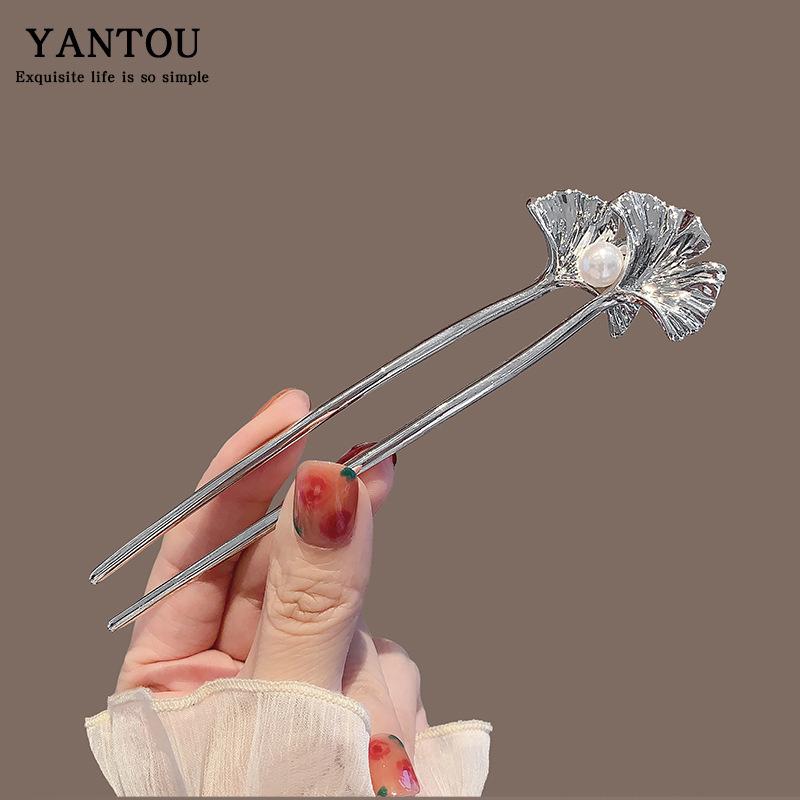 Elegant Pearl U-shaped Hairpin for Women - New Chinese Style Updo Accessory 2025