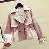 Women's Short Jacket Spring Autumn Korean Fashion Loose Waist Slim Windbreaker Coat Solid Female Outwear Tops