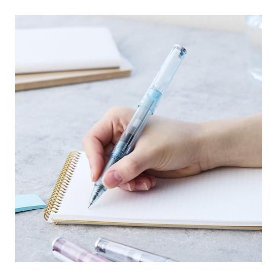 Sailor Pen TUZU Ballpoint Pen Glassy Crystal Sky Gift Pack 81-0249-203 Natural Fit Grip ENERGEL Ink 0.5mm Black Cap Type Made in Japan