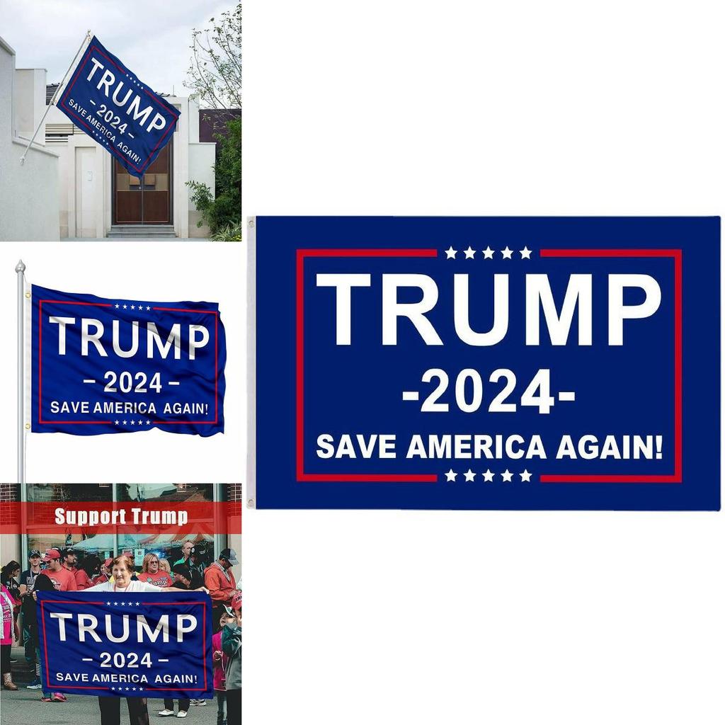 Bandeira Trump 2024 3x5 Exterior Interior   Salvar a América Novamente Bandeira Decoração de Jardim