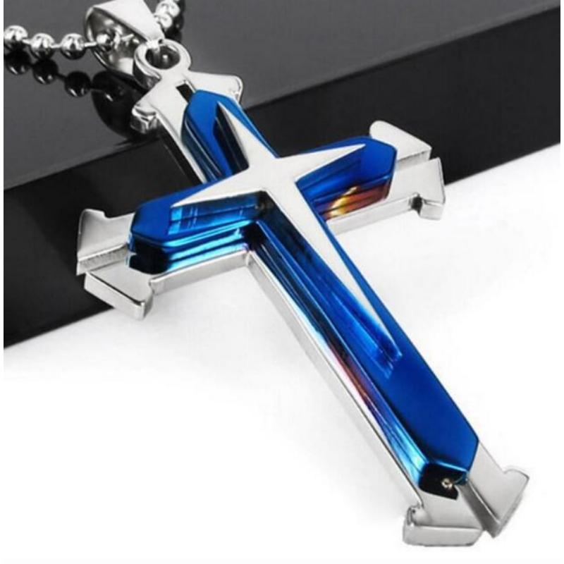 European and American New Punk Style Three-layer Cross Necklace, Women's Personalized Pendant In Multiple Colors