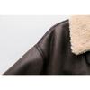 1pcs Woman's Fashion Thick Warm Faux Shearling Jacket Coat Vintage Long Sleeve Belt Hem Female Outerw