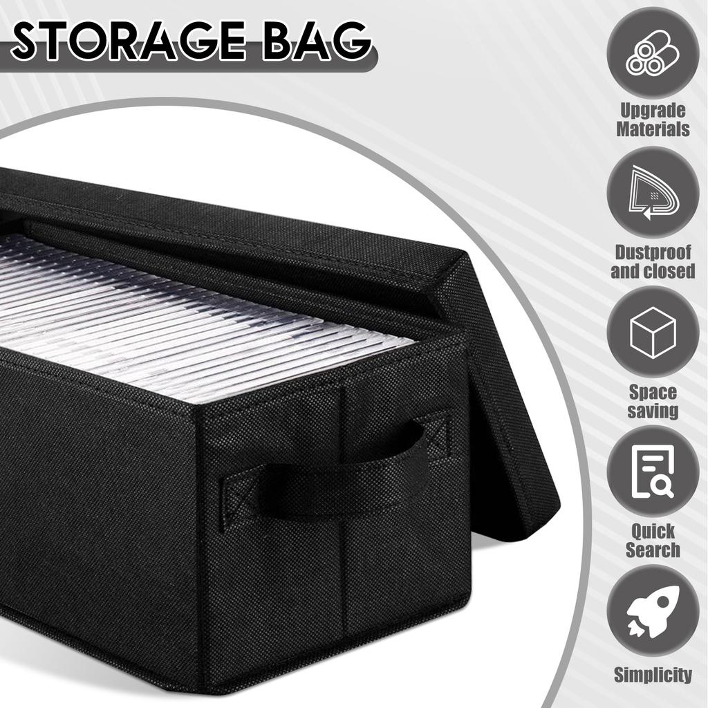 4PCS/3PCS/2PCS CD Storage Boxes Solutions Nonwoven Fabric CD Organizer Case Stackable DVD Case Holder Organizer 36x16x14cm
