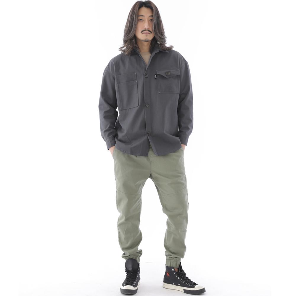Saintcrew Two-Layer Bartack Pocket Button Shirt Jacket 2L-401Sj Charcoal
