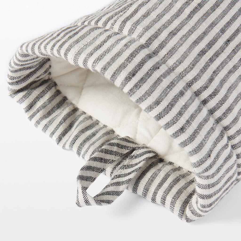 MUJI Oven Mitts Striped 18 X 30 Cm Linen Plain Weave 12727538