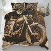 Flame Motorcycle Pattern Bedding Set, Motorcycle Duvet Cover with Pillowcase and Zipper,Soft Kids Teen Boys Bedding Set 2 Pcs