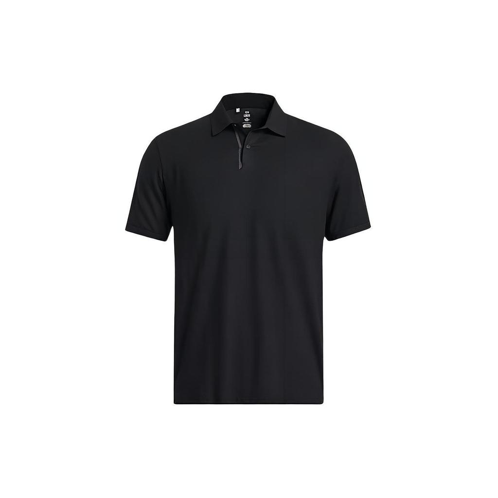 Under Armour Solid Color Casual Short Sleeve Polo Shirt Men Tops Black 1385128-001