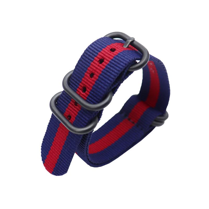 Zulu NATO Nylon Watch Strap with Black Five-Ring Buckle, 18/20/22/24mm Options Available