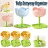 Double-layer Flower Entryway Organizer Tulip Storage Tray New Desktop Shelf
