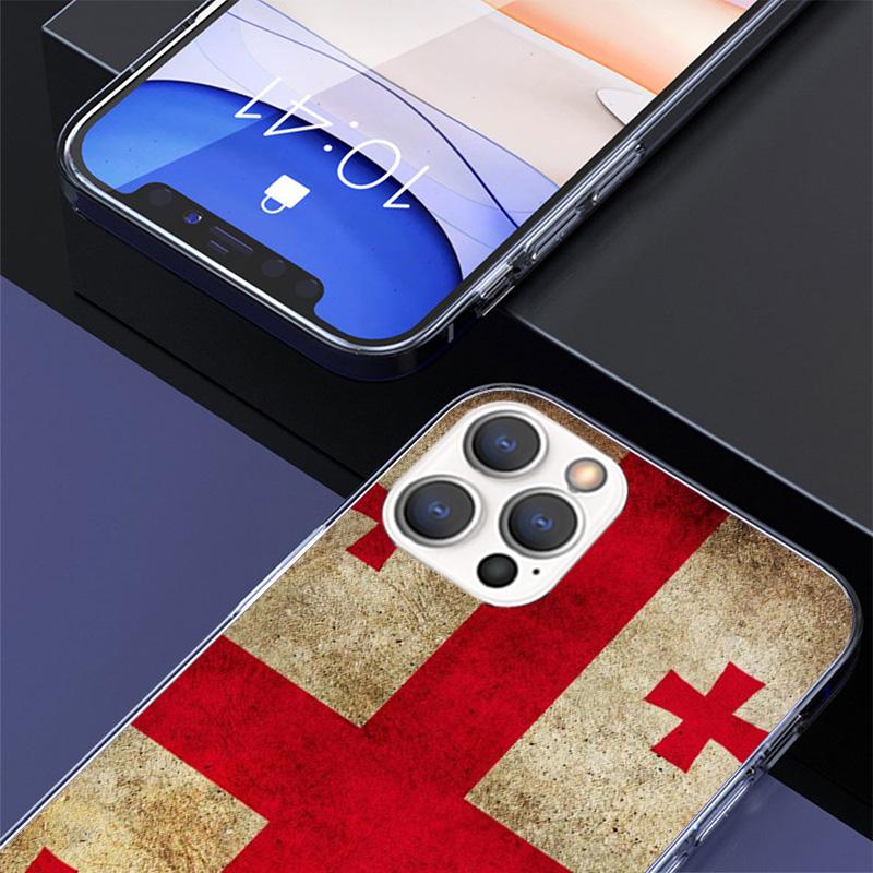 Georgia Flag Phone Case For iPhone 17 Air 16 15 Plus 11 14 Pro Max 13 Mini 12 7 8 + SE Pattern Art Customized Cover 17 Air 16 15