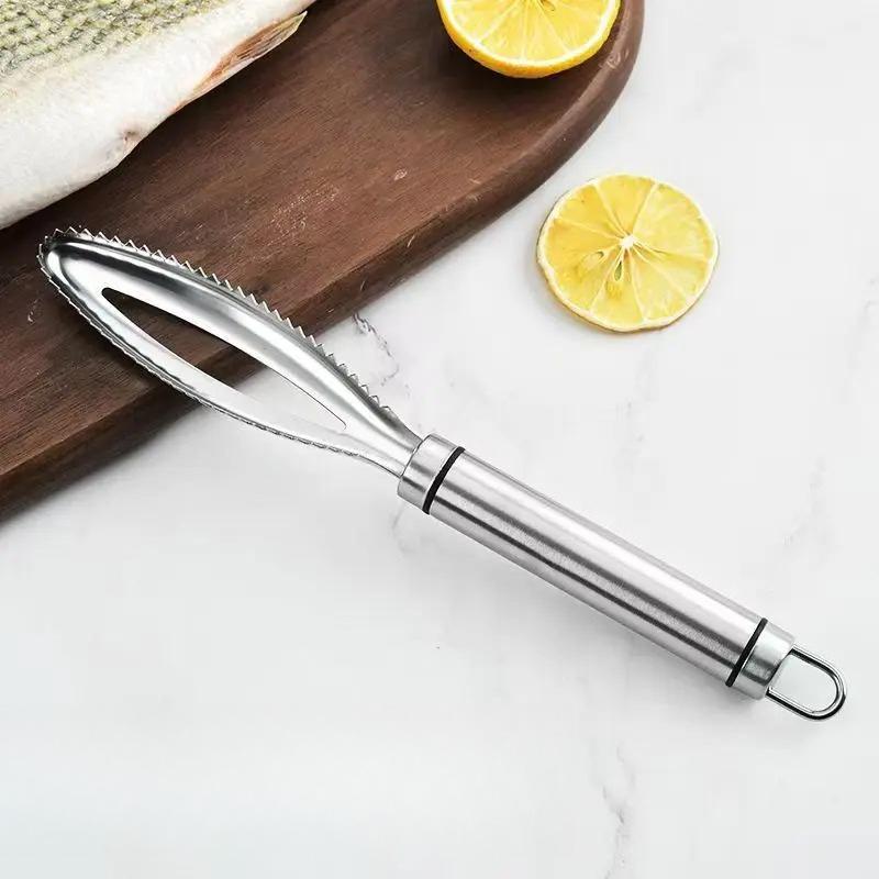 Kitchen Accessorie Gadgets Stainless Fish Scales Scraping Graters Fast Remove Cleaning Peeler Scraper Bone