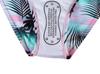 Tropical Plant Print Girls' Long-Sleeved Swimsuit Set with Ruffle Bottoms - Quick-Dry & Sun Protection