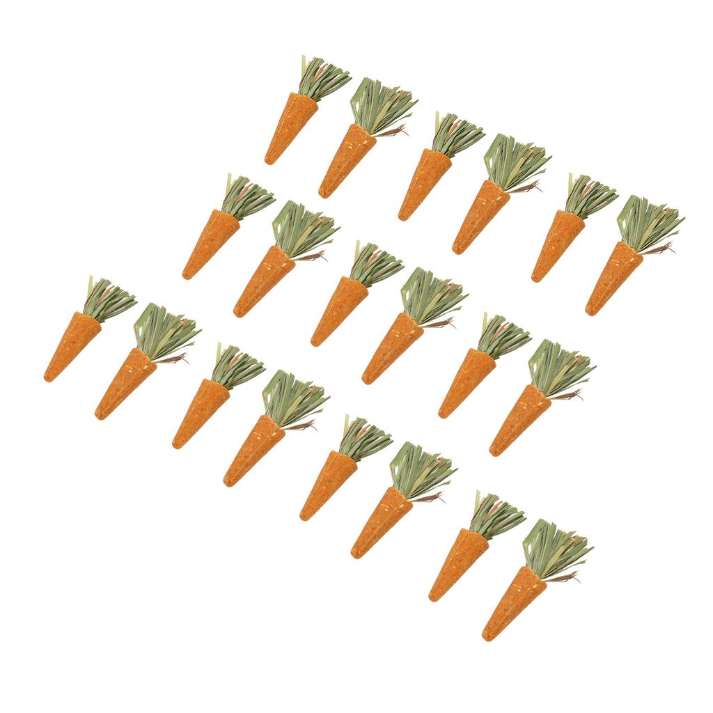 20pcs Carrot Shaped Hamster Toy Teeth Grinding Decorative Crude Fiber Small Animal Chewing Toys for