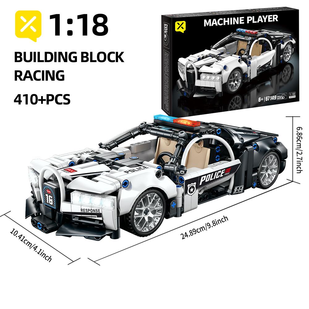 ToylinX 410pcs Police Car Building Blocks Car Early Learning Development Benefits Intelligence Assembled Toys Children's Gifts