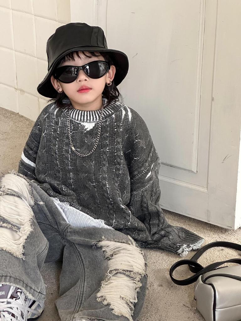 Kids' Fleece-Lined Wide-Leg Jeans