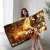 A-Attack O-On T-Titan Levi Ackerman Microfiber Beach Towel Absorbent Quick Dry Soft Yoga Swimming Resort Mountain Climbing Towel