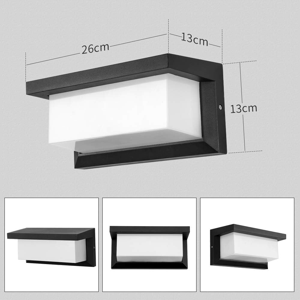 Lightess LED Porch Light, Entrance Light, Enclosed, Rainproof, Sensorless, IP65 Waterproof, Outdoor Wall Light, Bracket Light, Wall Lamp, Entryway