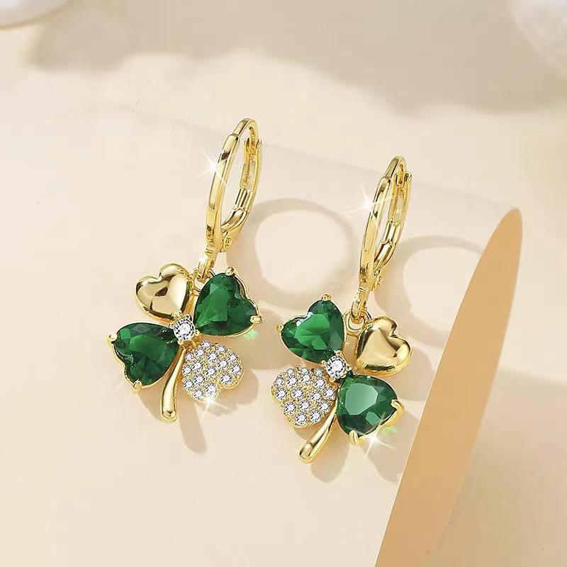 

Korean Four-Leaf Clover Luxury Earrings: 2022 Trendy Summer Ear Buckles
