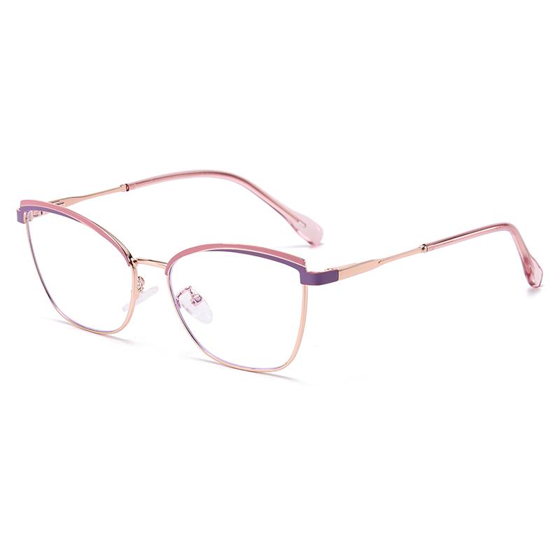 

Очки Cat Eyes Красочные металлические оправы Модные индивидуальные Spice Girls Украшение Весенние шарнирные оправы Очки