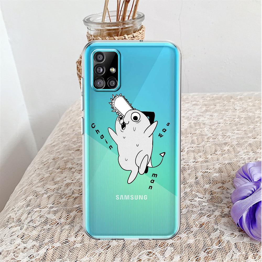 Soft Case For Samsung Galaxy A52 A12 A51 A32 A21s A22 A71 A31 A41 A53 A13 A02s A11 A72 A33 Clear Phone Cover Chainsaw Man Power