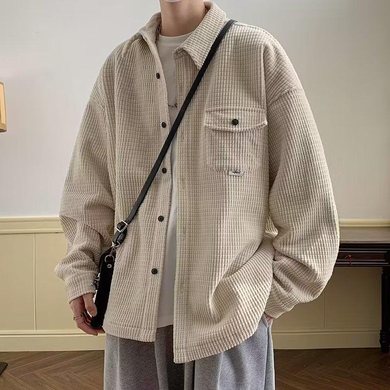 

Men s Retro Japanese-Style Corduroy Jacket: Trendy, Handsome Autumn Fashion with Loose Casual Fit 4XL