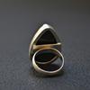 Black Onyx Pear Shape Cocktail Ring, 925 Sterling Silver Jewelry, Handcrafted Minimalist Statement Ring