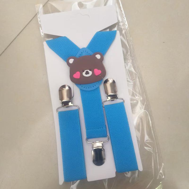 Beige Cartoon 3-Clip Y-Shaped Suspenders for Boys and Girls