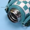 Retro Plaid Stainless Steel Thermos Flask with Portable Rope - Insulated Sip Cup for Students