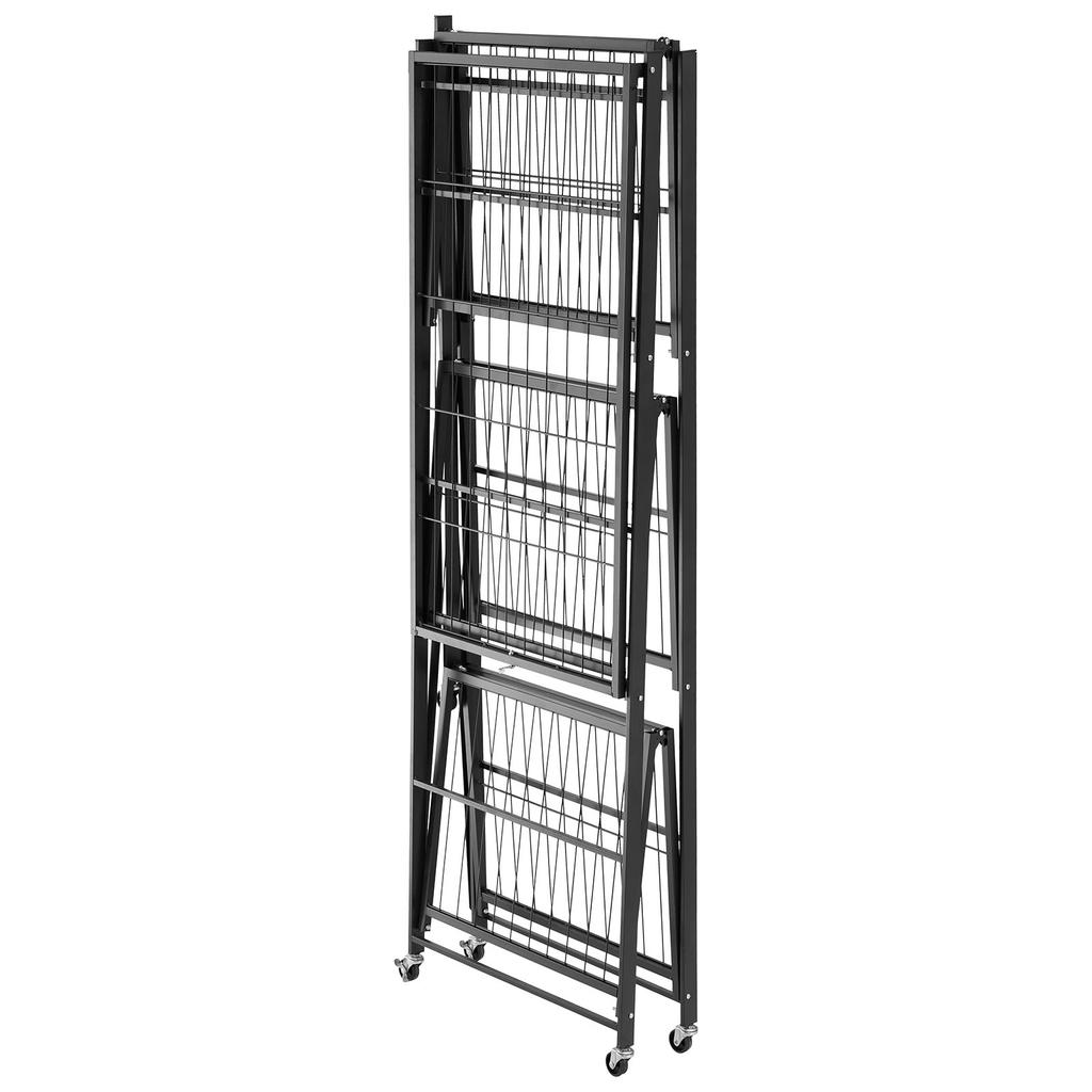VEVOR 4-Tier Foldable Storage Shelf, 36W x 21D x 60H Inch Folding Metal Rack Shelving Unit
