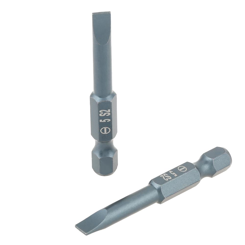 10pcs 14inch Hex Shank 50mm S2 Alloy Steel Slotted Screwdriver Bits Set H6.3*50*SL5mm