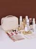 PU Leather Makeup Bag with Large Capacity, Portable, and High-end Outdoor Feel, Layered and Multi-layer Waterproof Makeup Ca
