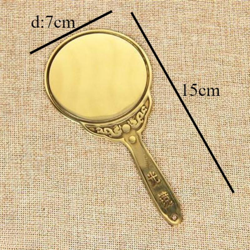 

1pc Metal Bagua Transparent Mirror Copper Mirror with Handle Buddha Hall Desktop Decor Feng Shui Accessories Sacrificial Mirror