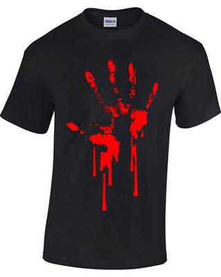 Bloody Hand Print Zombie Gothic Horror Evil Splatter Apocalypse Tricou unisex