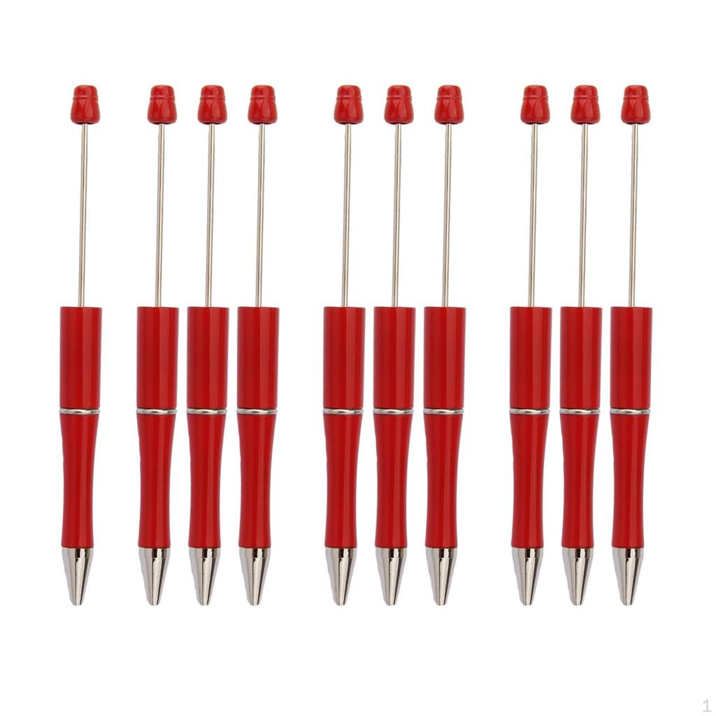 10 Pieces Beadable Pen, Bead Ballpoint Black Ink Rollerball Pen,Writing Pen Crafting Pens for