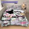 3pcs Kuromi's Magical Adventures Quilt Cover Set - Soft and Cozy Bedroom, Guest Room and Dorm Decorative Bedding 3-Piece Set 1 Quilt Cover + 2 Pi