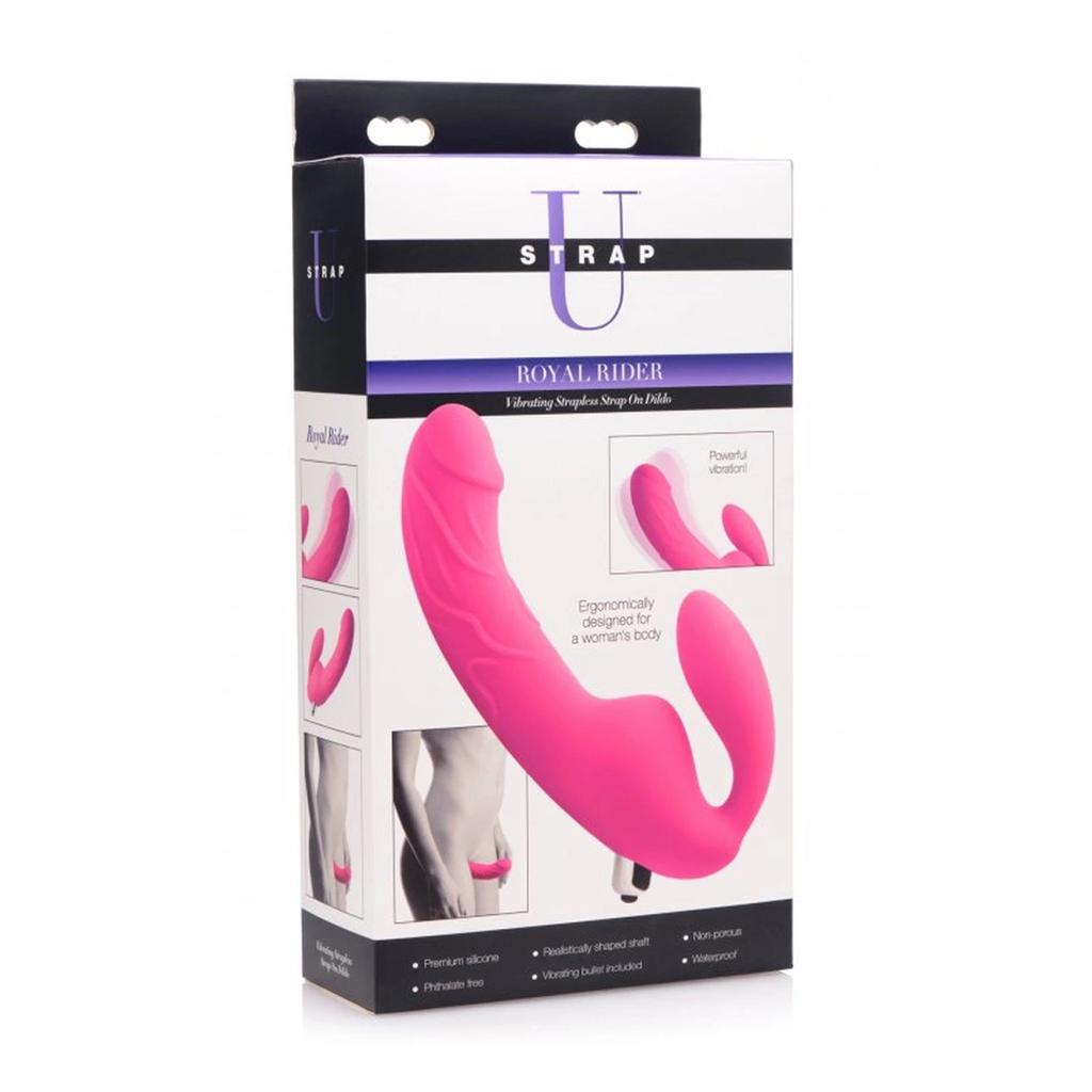 XR Brands - Triple Vibrating Silicone Strapless Dildo Royal