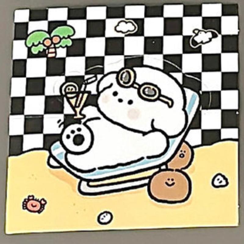 10Pcs Cute Cartoon Puppy Grid Card Head Card Back Kpop Star 3 Inch Photo Card DIY Decor Packing Material Gift Packaging