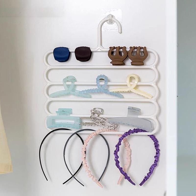 Organizador de 5 capas para guardar garras de pelo, gran capacidad, soporte para diadema engrosado, colgador de horquillas para colgar en la pared, espacio para mujeres