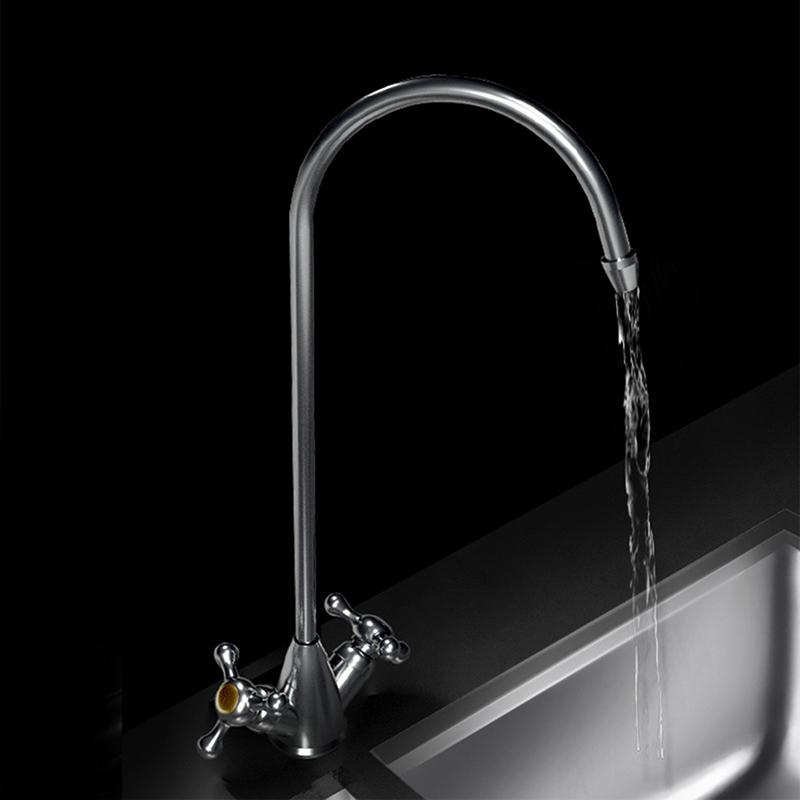 Rotatable Sink Faucet Connect Reverse Osmosis Faucet 1/4 Inch Tainless Steel Kitchen Water Faucet 2Heads Drinking Tool