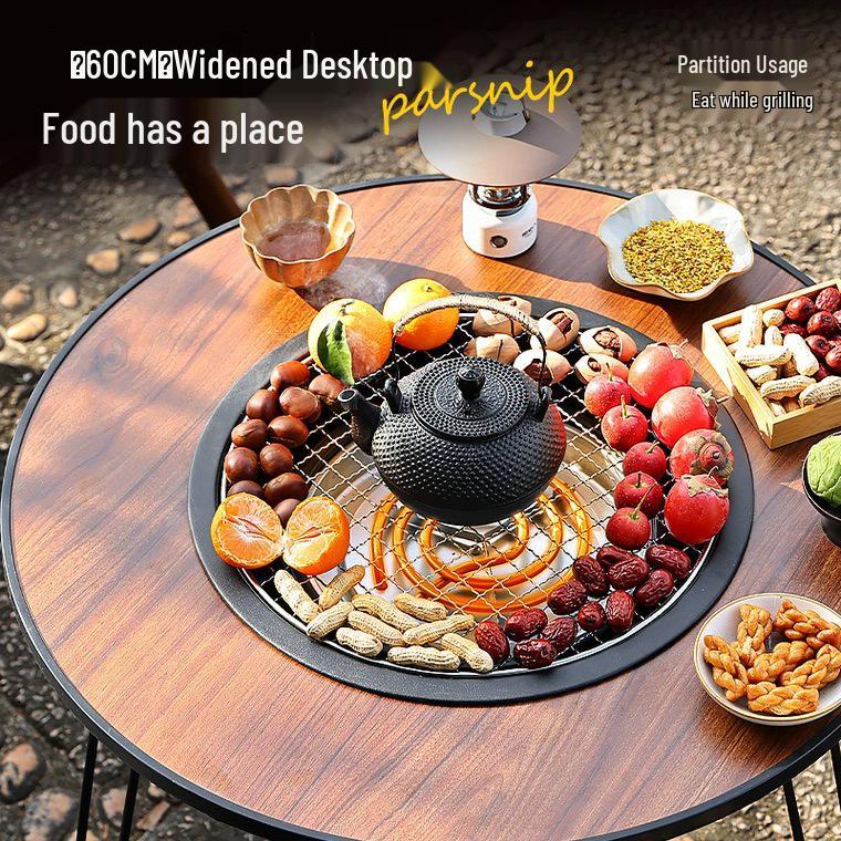 Portable Electric & Carbon Dual-Use Stove with Fire Pit Set for Outdoor Courtyard and Home Use, Foldable Design