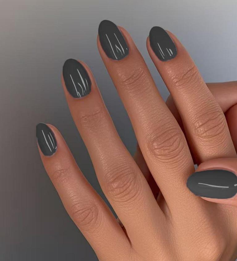 Removable Solid Color Wearable Nail Tips - Set of 24 False Nails