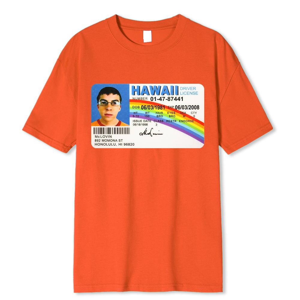 Herren T-Shirt Mclovin Ausweis Superbad Geek Herren Baumwoll-T-Shirt Unisex T-Shirt Teenager Cool Weiche Kleidung